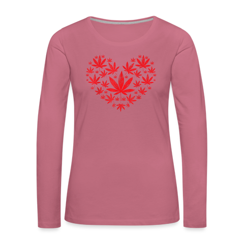 Weed Heart - Damen Cannabis Sweater - Malve