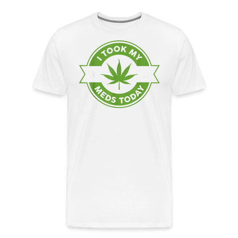 I Took My Med's - Herren Cannabis T-Shirt - weiß
