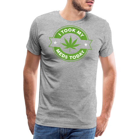 I Took My Med's - Herren Cannabis T-Shirt - Grau meliert