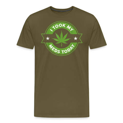 I Took My Med's - Herren Cannabis T-Shirt - Khaki