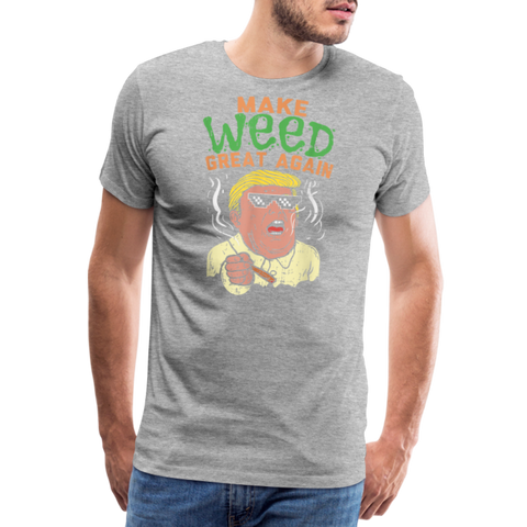 Make Weed Great - Herren Cannabis T-Shirt - Grau meliert