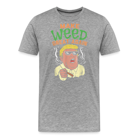 Make Weed Great - Herren Cannabis T-Shirt - Grau meliert
