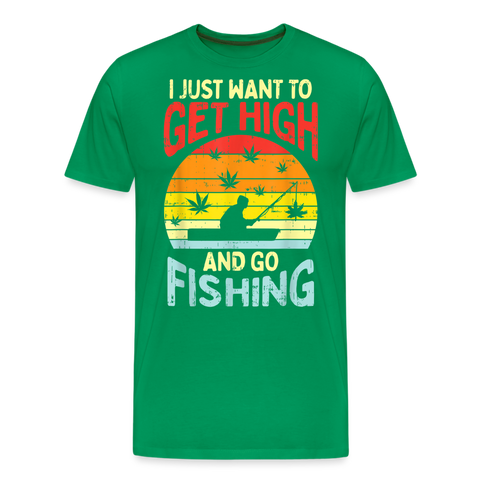 Get High Go Fishing - Herren Cannabis T-Shirt - Kelly Green
