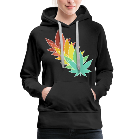 Colour Leaf's - Damen Cannabis Hoodie - Schwarz