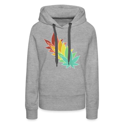 Colour Leaf's - Damen Cannabis Hoodie - Grau meliert