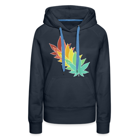 Colour Leaf's - Damen Cannabis Hoodie - Navy