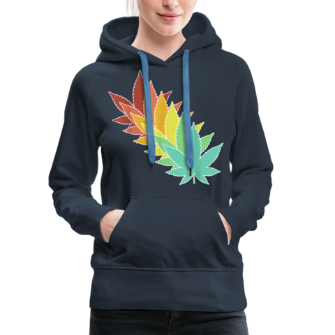 Colour Leaf's - Damen Cannabis Hoodie - Navy