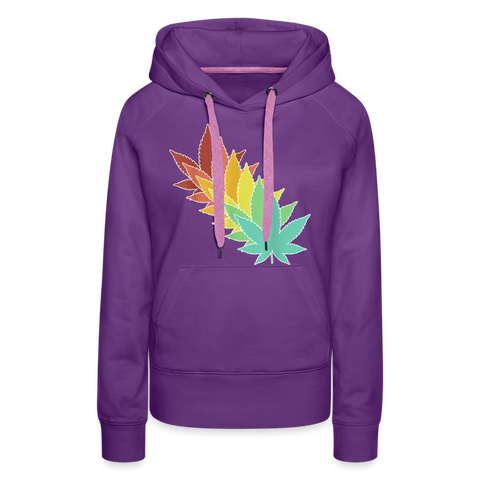 Colour Leaf's - Damen Cannabis Hoodie - Purple