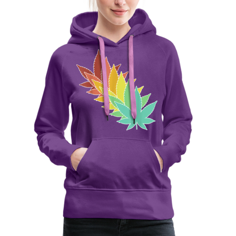 Colour Leaf's - Damen Cannabis Hoodie - Purple