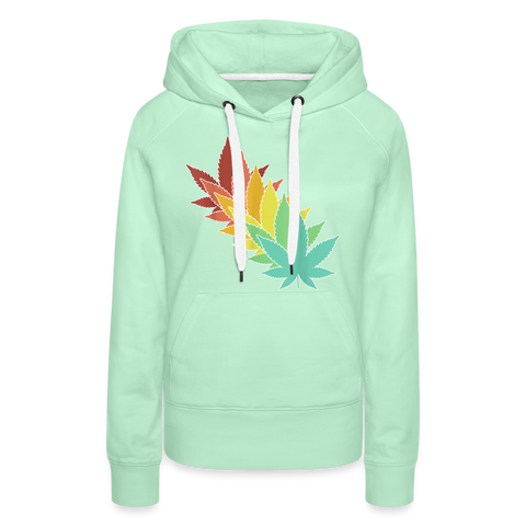 Colour Leaf's - Damen Cannabis Hoodie - helles Mintgrün
