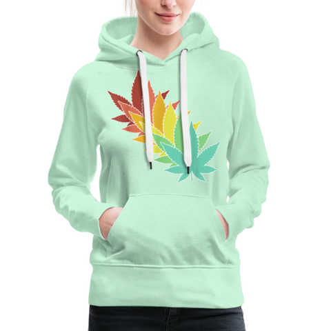 Colour Leaf's - Damen Cannabis Hoodie - helles Mintgrün
