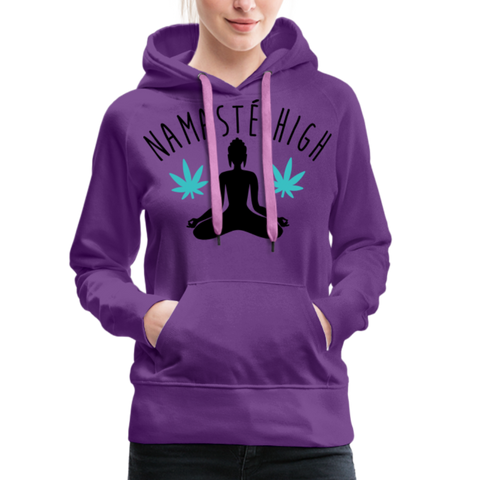 Namaste High - Damen Cannbis Hoodie - Purple