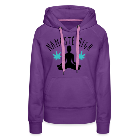 Namaste High - Damen Cannbis Hoodie - Purple