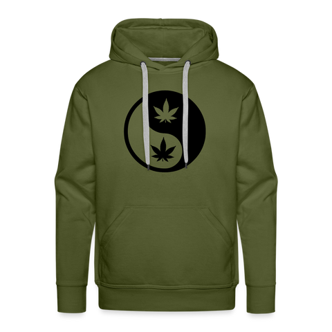 Yin Und Yang - Herren Cannabis Hoodie - Olivgrün