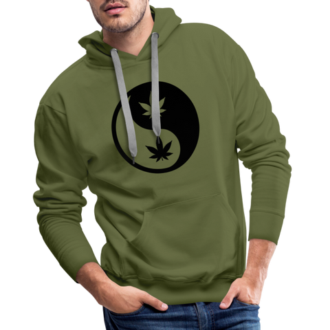 Yin Und Yang - Herren Cannabis Hoodie - Olivgrün