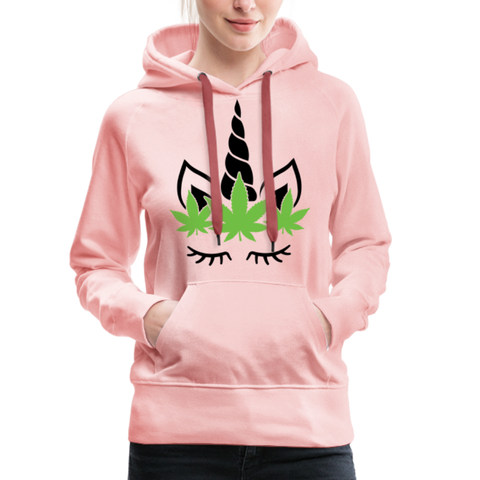 Weed Unicorn - Damen Cannabis Hoodie - Kristallrosa