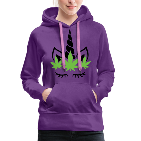 Weed Unicorn - Damen Cannabis Hoodie - Purple