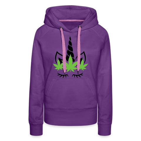 Weed Unicorn - Damen Cannabis Hoodie - Purple