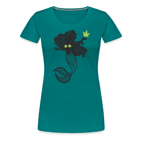 Weed Mermaid - Damen Cannabis T-Shirt - Divablau