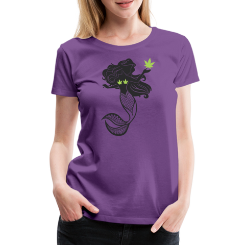 Weed Mermaid - Damen Cannabis T-Shirt - Lila