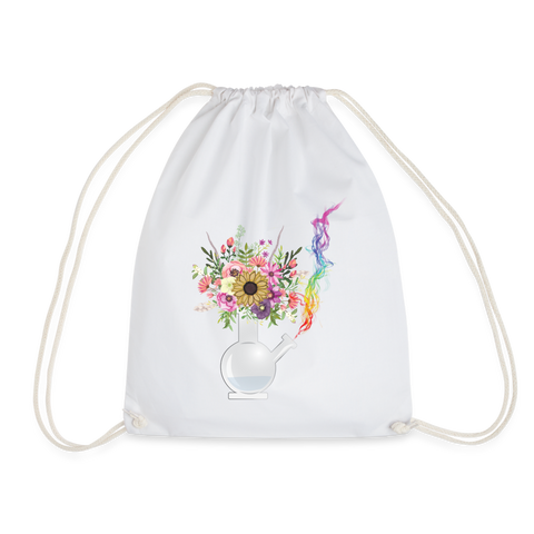 Pipe Flower - Weed Bag-Stoffbeutel - weiß