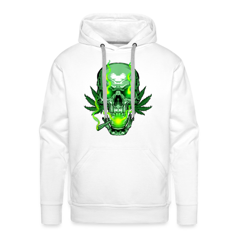 Green Head - Herren Cannabis Hoodie - weiß