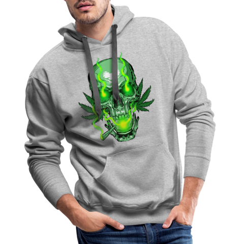 Green Head - Herren Cannabis Hoodie - Grau meliert
