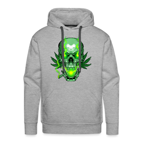 Green Head - Herren Cannabis Hoodie - Grau meliert