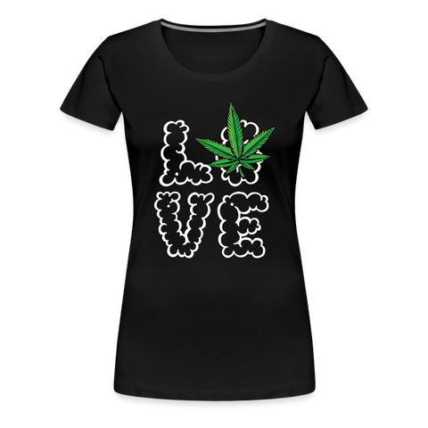 Love Hanf - Damen Cannabis T-Shirt - Schwarz