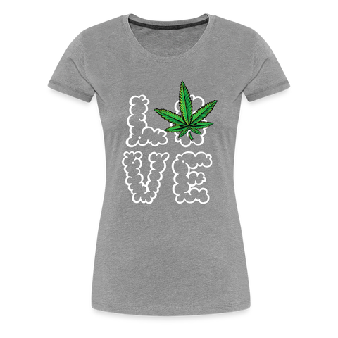 Love Hanf - Damen Cannabis T-Shirt - Grau meliert