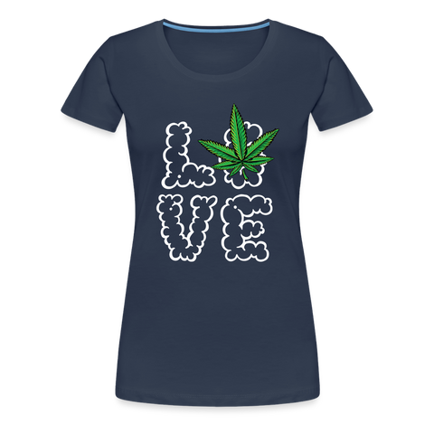 Love Hanf - Damen Cannabis T-Shirt - Navy