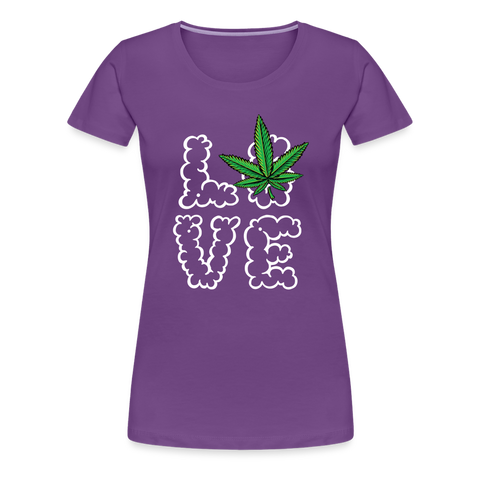 Love Hanf - Damen Cannabis T-Shirt - Lila