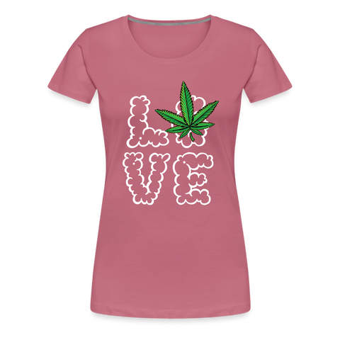 Love Hanf - Damen Cannabis T-Shirt - Malve