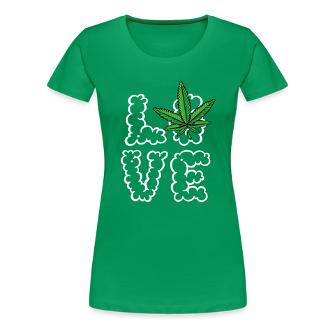 Love Hanf - Damen Cannabis T-Shirt - Kelly Green
