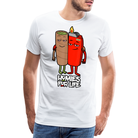Homies For Life - Herren Cannabis T-Shirt - weiß
