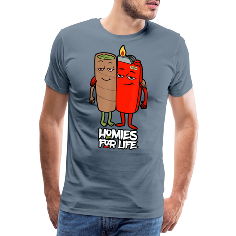 Homies For Life - Herren Cannabis T-Shirt - Blaugrau