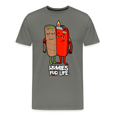 Homies For Life - Herren Cannabis T-Shirt - Asphalt
