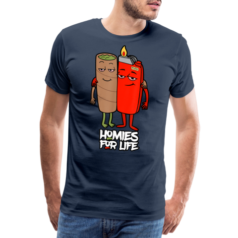 Homies For Life - Herren Cannabis T-Shirt - Navy