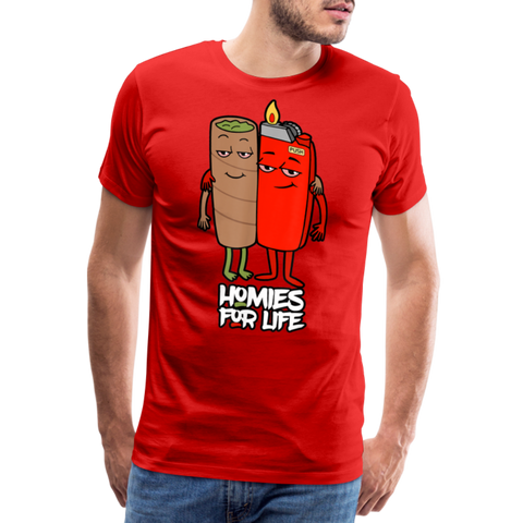 Homies For Life - Herren Cannabis T-Shirt - Rot