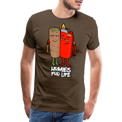 Homies For Life - Herren Cannabis T-Shirt - Edelbraun