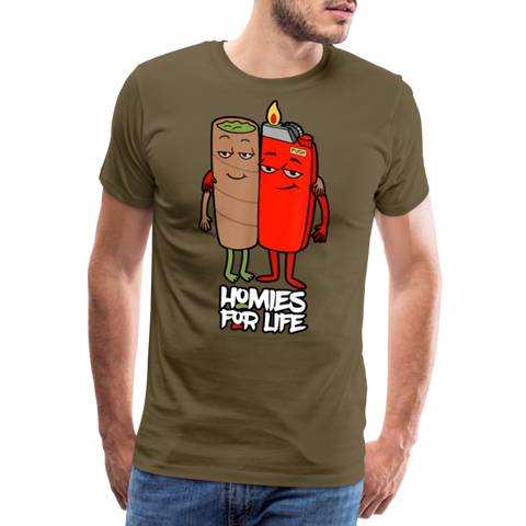 Homies For Life - Herren Cannabis T-Shirt - Khaki