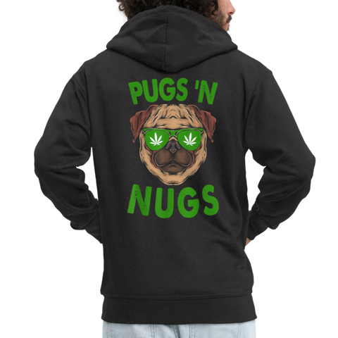 Pugs 'N Nugs - Herren Cannabis Kapuzenjacke - Schwarz