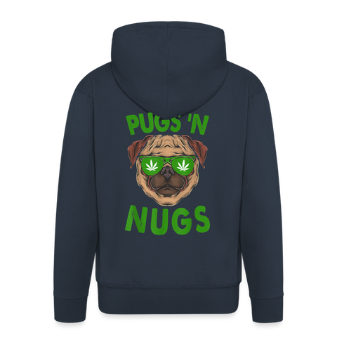 Pugs 'N Nugs - Herren Cannabis Kapuzenjacke - Navy