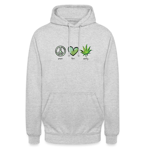Weed Realex - Unisex Cannabis Hoodie (Front/Back) - Hellgrau meliert