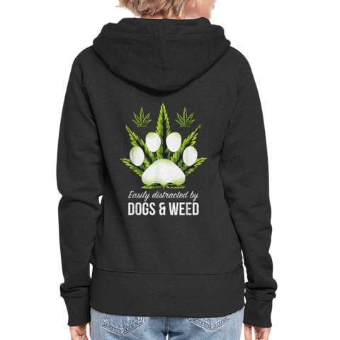Dogs & Weed - Damen Cannabis Kapuzenjacke - Schwarz