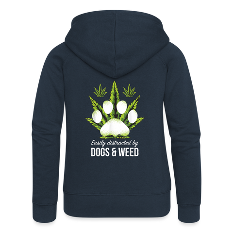 Dogs & Weed - Damen Cannabis Kapuzenjacke - Navy