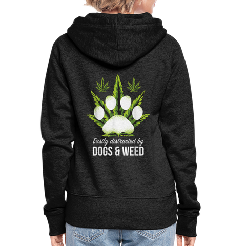 Dogs & Weed - Damen Cannabis Kapuzenjacke - Anthrazit