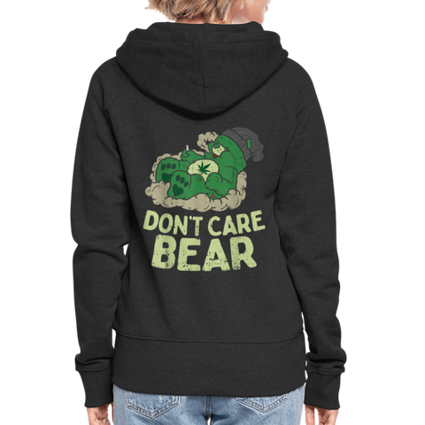 Don't Care Bear - Damen Cannabis Kapuzenjacke - Schwarz