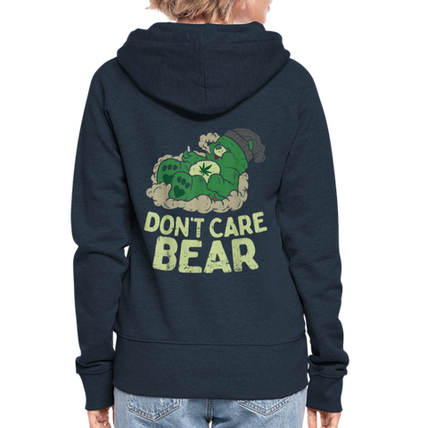 Don't Care Bear - Damen Cannabis Kapuzenjacke - Navy