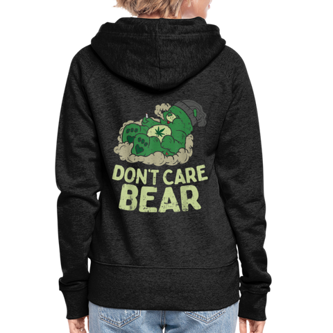 Don't Care Bear - Damen Cannabis Kapuzenjacke - Anthrazit
